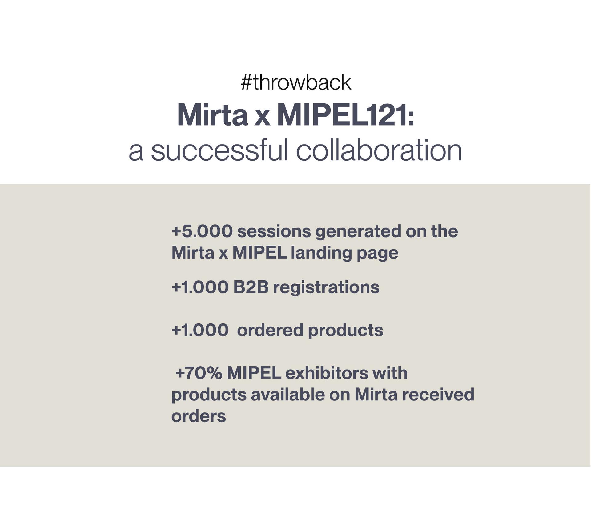 #trowback MIRTA X MIPEL121: a successful collaboration